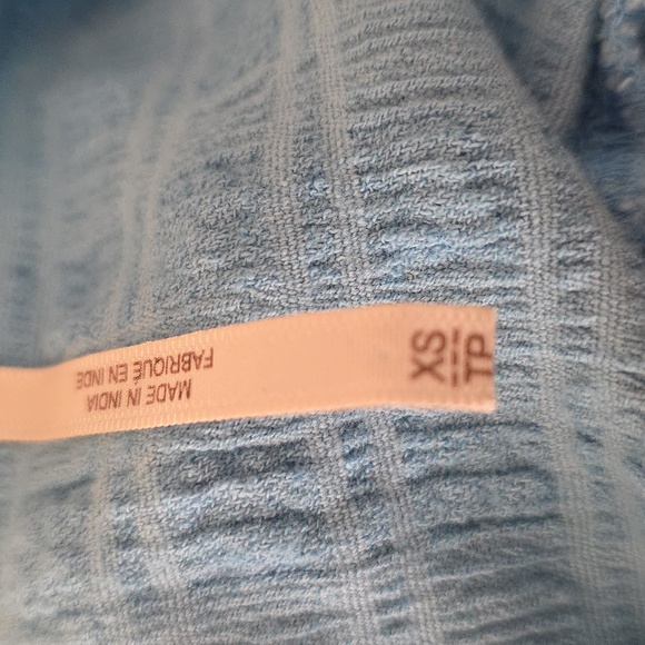 Free People Light Blue Sleevless Textured Light Blue Dress XS (Katie #14) - Picture 9 of 11